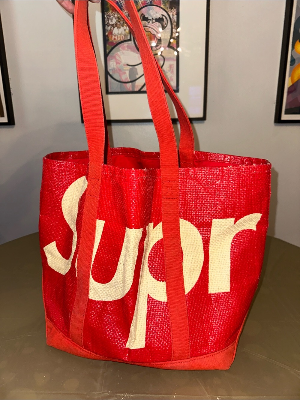 Supreme Raffia Woven Tote Bag